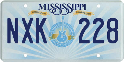MS license plate NXK228