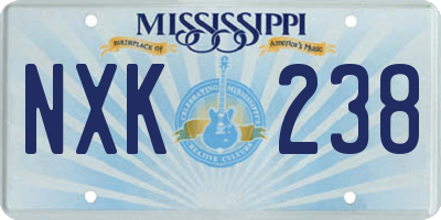 MS license plate NXK238