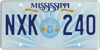 MS license plate NXK240