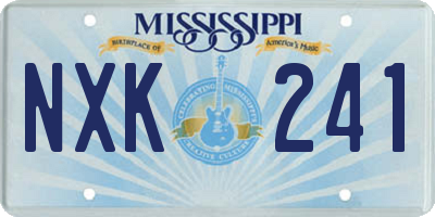 MS license plate NXK241