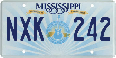 MS license plate NXK242