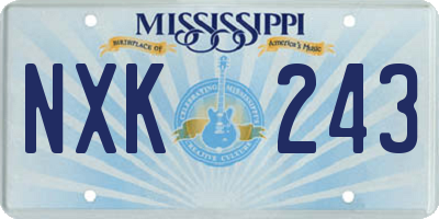 MS license plate NXK243