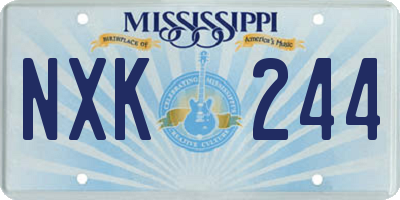 MS license plate NXK244