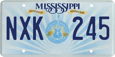 MS license plate NXK245