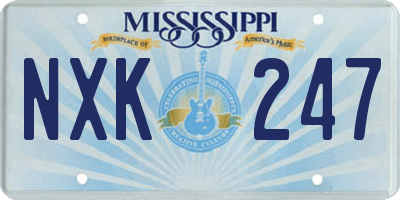MS license plate NXK247