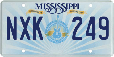 MS license plate NXK249