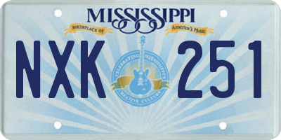 MS license plate NXK251
