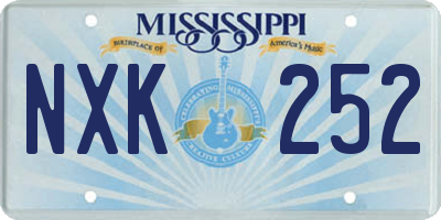 MS license plate NXK252