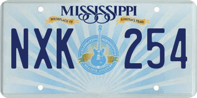 MS license plate NXK254