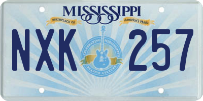 MS license plate NXK257