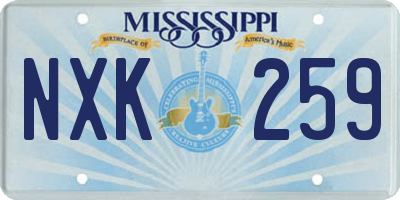 MS license plate NXK259