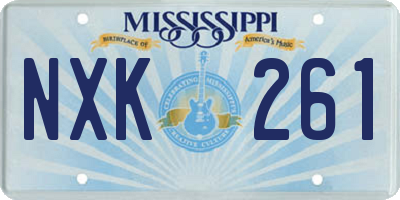 MS license plate NXK261