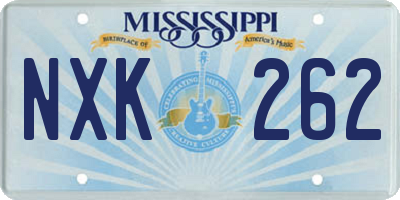 MS license plate NXK262