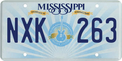 MS license plate NXK263