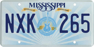 MS license plate NXK265