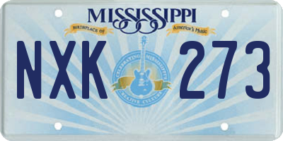 MS license plate NXK273
