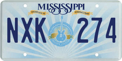 MS license plate NXK274