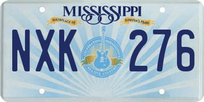 MS license plate NXK276