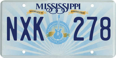 MS license plate NXK278