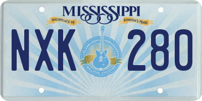 MS license plate NXK280