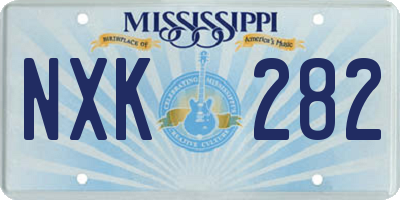 MS license plate NXK282