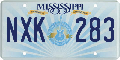 MS license plate NXK283