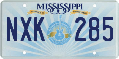 MS license plate NXK285