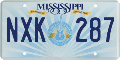 MS license plate NXK287