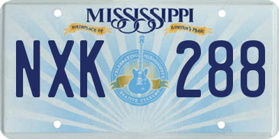 MS license plate NXK288