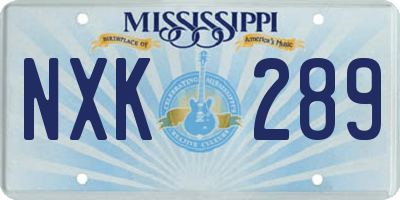 MS license plate NXK289