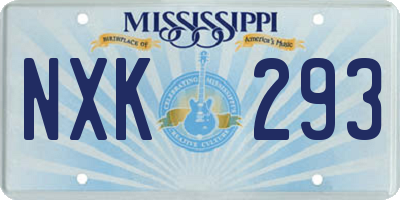 MS license plate NXK293