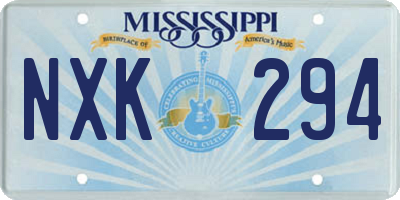 MS license plate NXK294