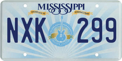 MS license plate NXK299