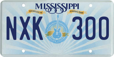 MS license plate NXK300