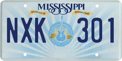 MS license plate NXK301
