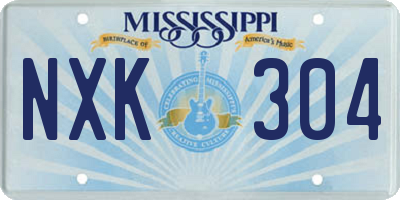MS license plate NXK304