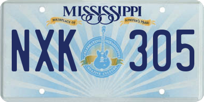 MS license plate NXK305