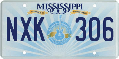 MS license plate NXK306