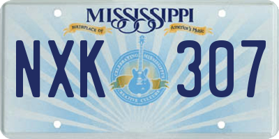 MS license plate NXK307