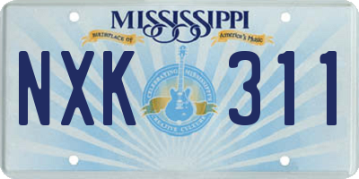 MS license plate NXK311