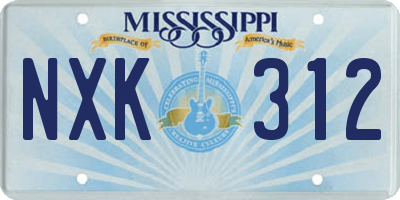 MS license plate NXK312