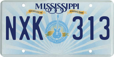 MS license plate NXK313
