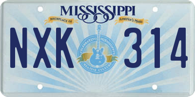 MS license plate NXK314