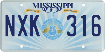 MS license plate NXK316
