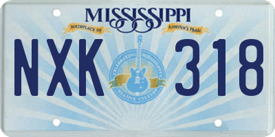 MS license plate NXK318