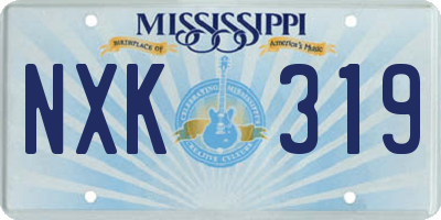 MS license plate NXK319