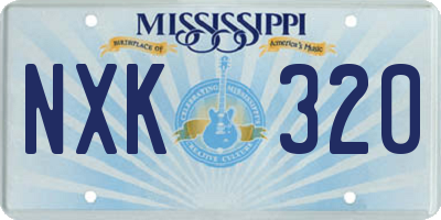 MS license plate NXK320