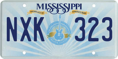 MS license plate NXK323
