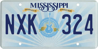 MS license plate NXK324