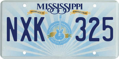 MS license plate NXK325